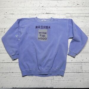 Vintage Authentic‎ Pigment Sweatshirt Mens L Crewneck Wish For 2000 Y2K 90s